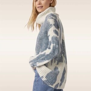 PILCRO&CO Cowl Neck Tie Dye Chunky Knit Sweater XL